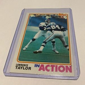 Lawrence Taylor 1982 Rookie Topps In Action Football Card Vintage Collectible